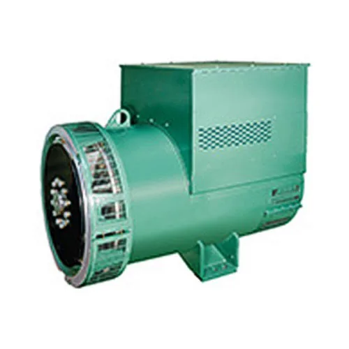 Alternator Leroy Somer LSA 50.2, rumah hijau dengan poros di depan