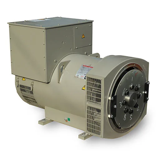 Alternator Stamford HCI444C, rumah abu abu dengan kisi pendingin